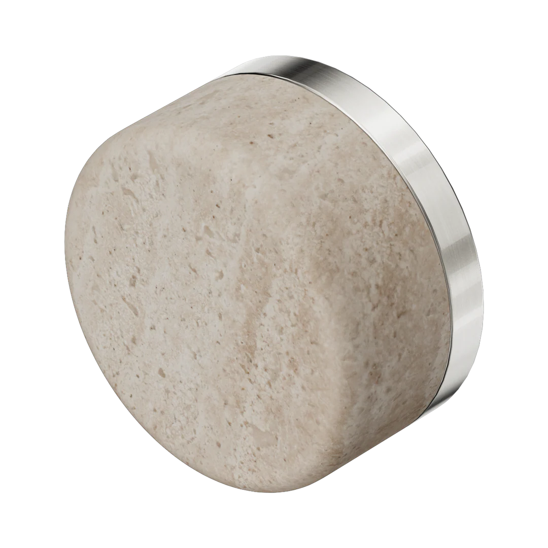 Nero Serenity Rome Travertine Handle Brushed Nickel