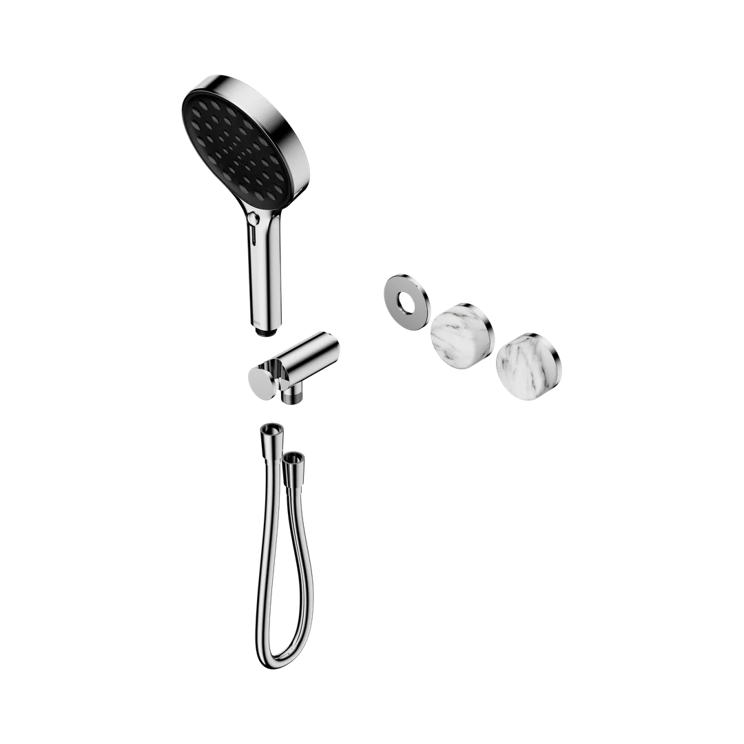Nero Serenity Progressive Shower System Arabescato Corchia Handle & Serenity Hand Shower Trim Kit Only Chrome