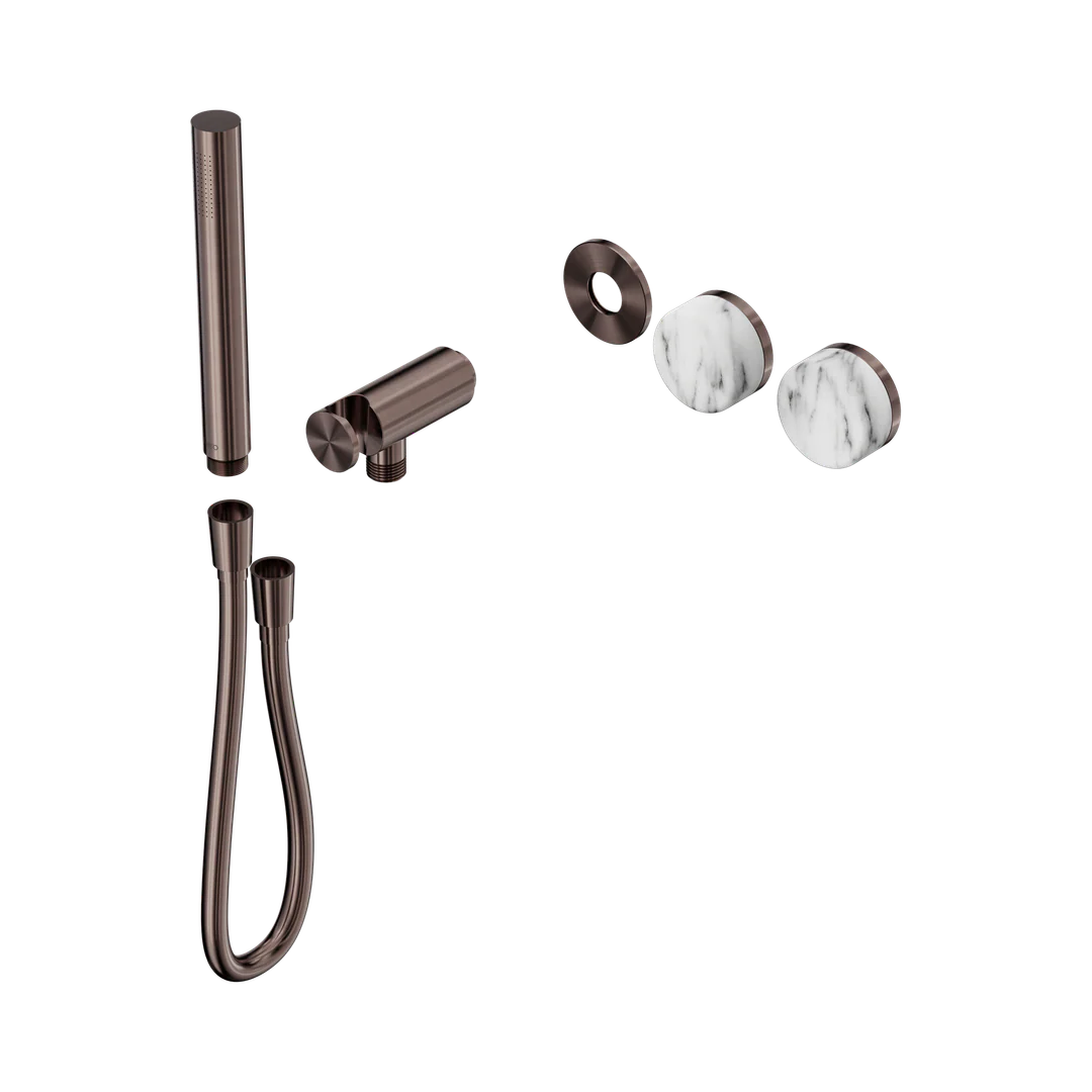 Nero Serenity Progressive Shower System Arabescato Corchia Handle & Slim Shower Trim Kit Only Brushed Bronze