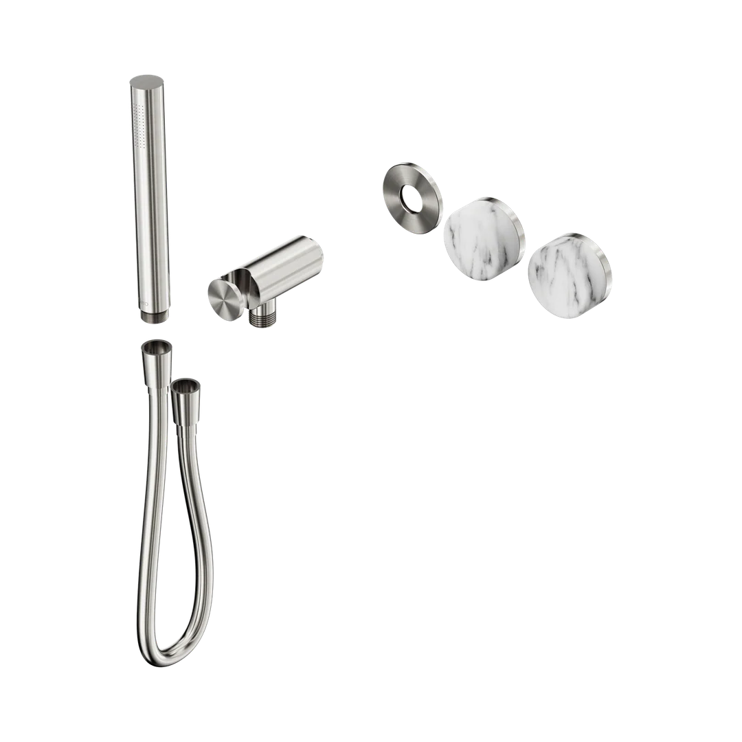 Nero Serenity Progressive Shower System Arabescato Corchia Handle & Slim Shower Trim Kit Only Brushed Nickel