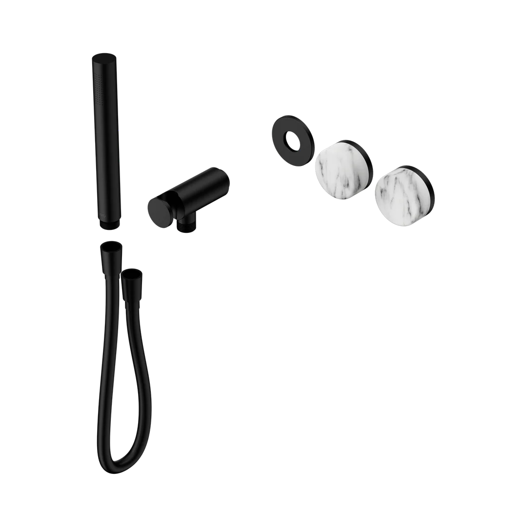 Nero Serenity Progressive Shower System Arabescato Corchia Handle & Slim Shower Trim Kit Only Matte Black