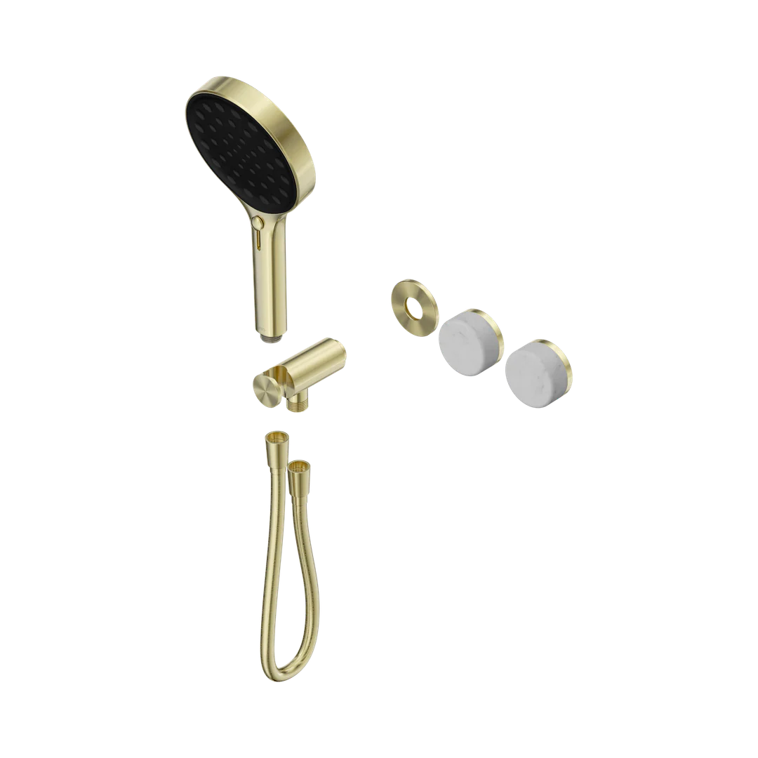 Nero Serenity Progressive Shower System Carrara Handle & Serenity Hand Shower Trim Kit Only Brushed Gold