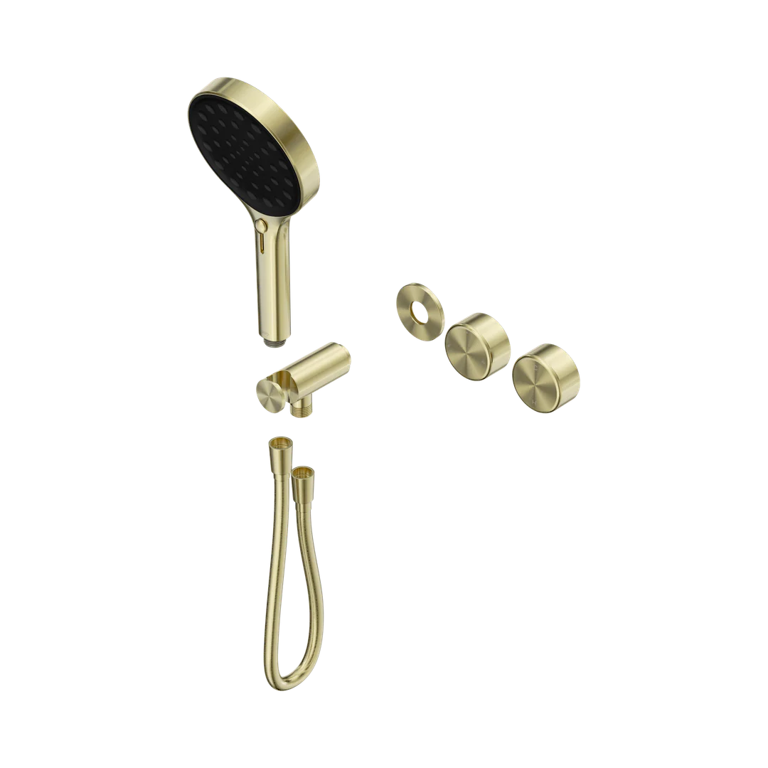 Nero Serenity Progressive Shower System Metal Handle & Serenity Hand Shower Trim Kit Only Brushed Gold