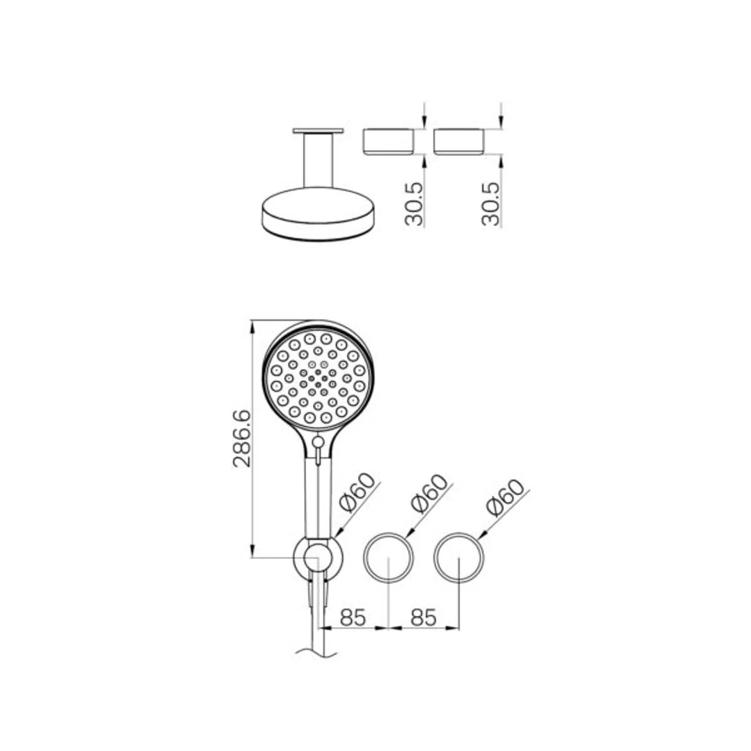 Nero Serenity Progressive Shower System Metal Handle & Serenity Hand Shower Trim Kit Only Brushed Gold - Image 2