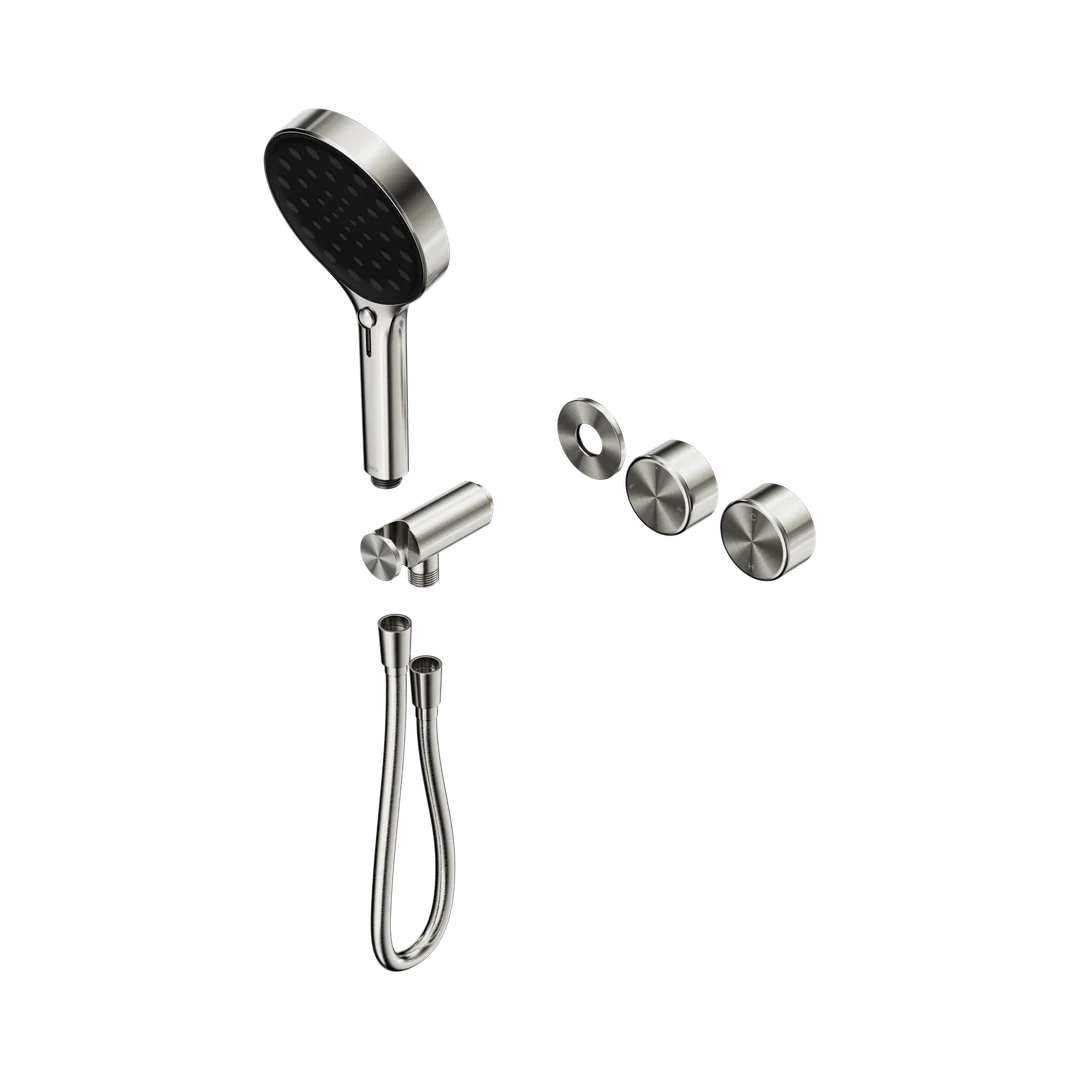 Nero Serenity Progressive Shower System Metal Handle & Serenity Hand Shower Trim Kit Only Brushed Nickel