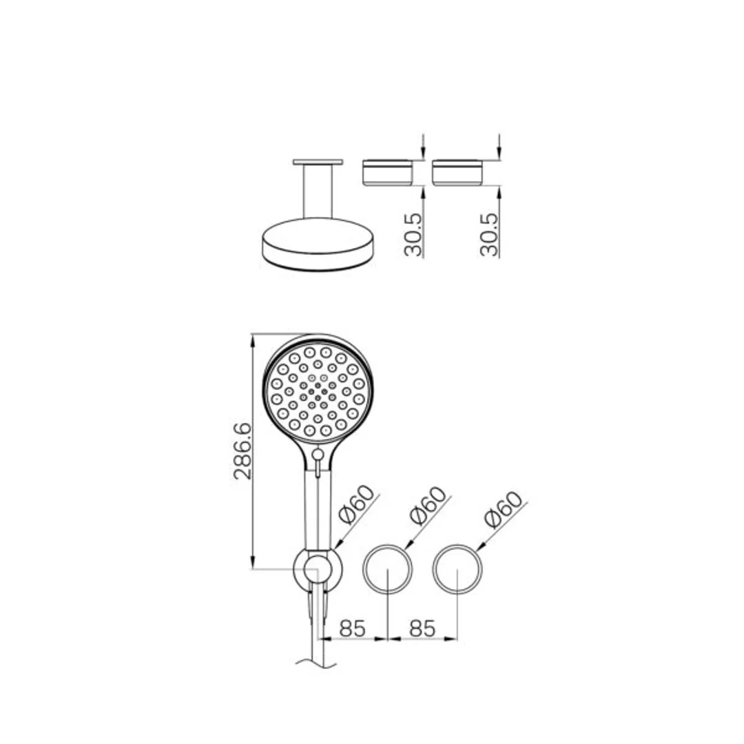Nero Serenity Progressive Shower System Rome Travertine Handle & Serenity Hand Shower Trim Kit Only Chrome - Image 2