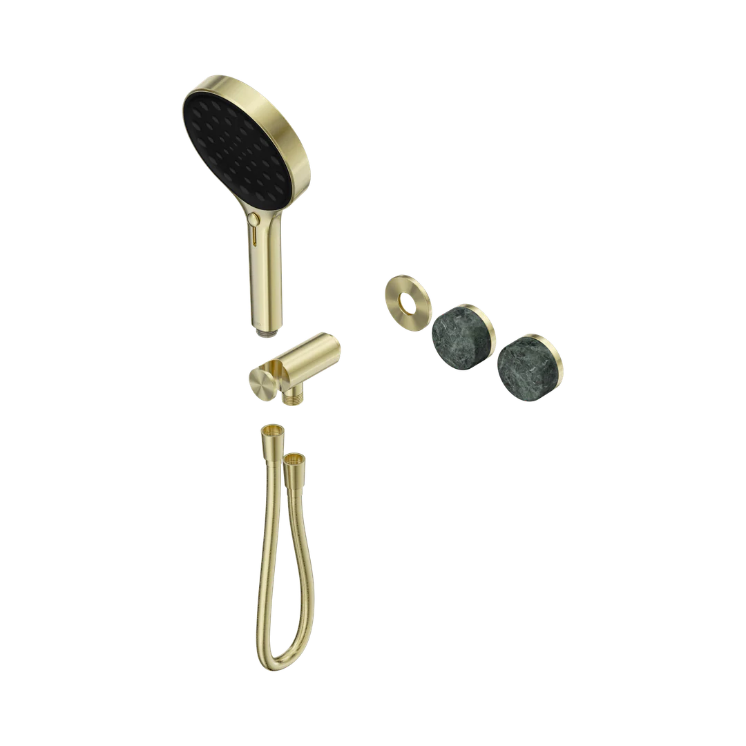 Nero Serenity Progressive Shower System Verde Alpi Handle & Serenity Hand Shower Trim Kit Only Brushed Gold