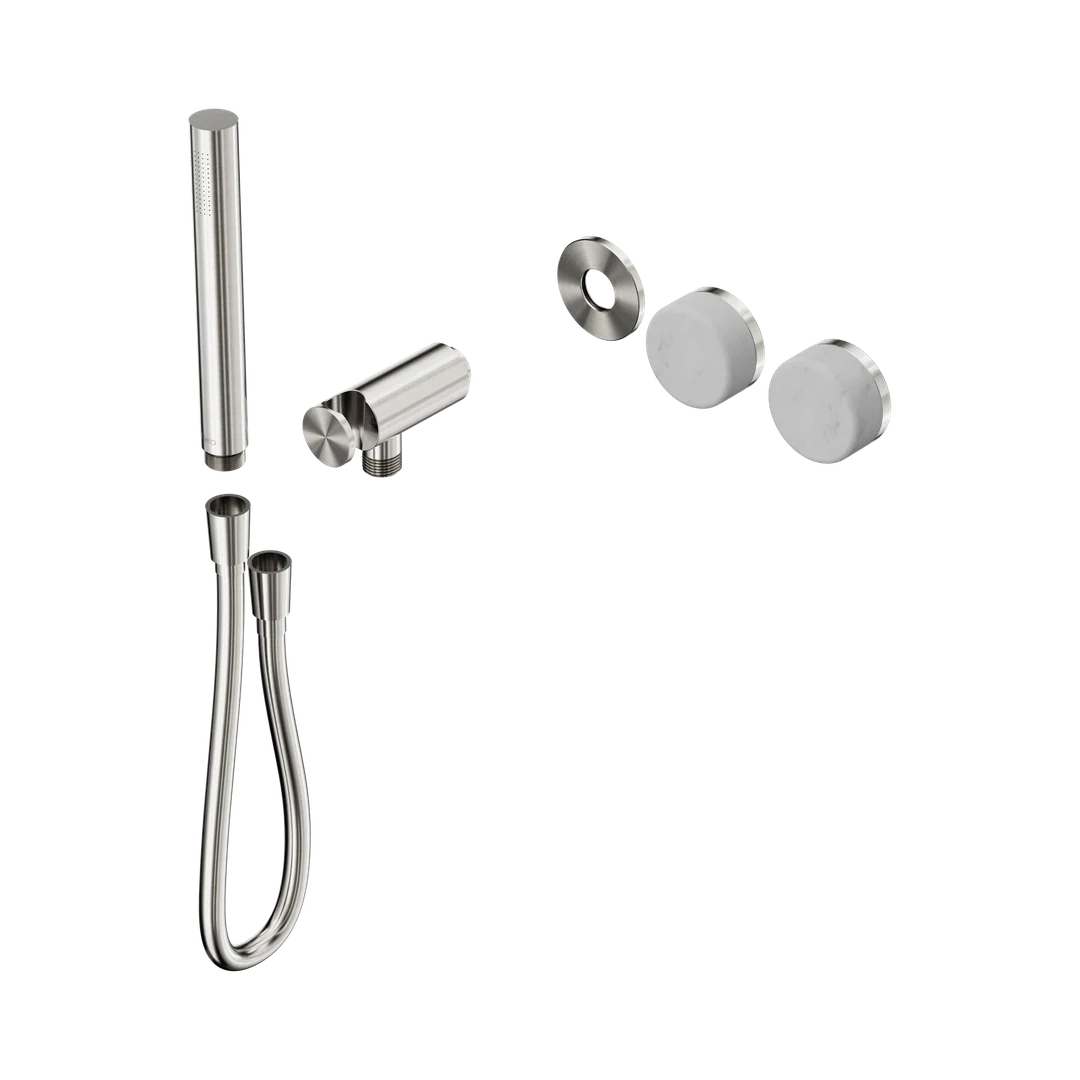 Nero Serenity Progressive Shower System With Carrara Handle & Slim Shower Trim Kit Only Brushed Nickel