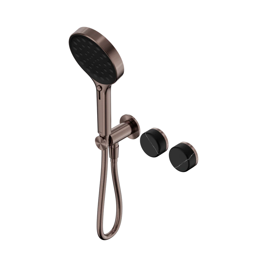 Nero Serenity Progressive Shower System With Marquina Black Handle & Serenity Hand Shower Brushed Bronze