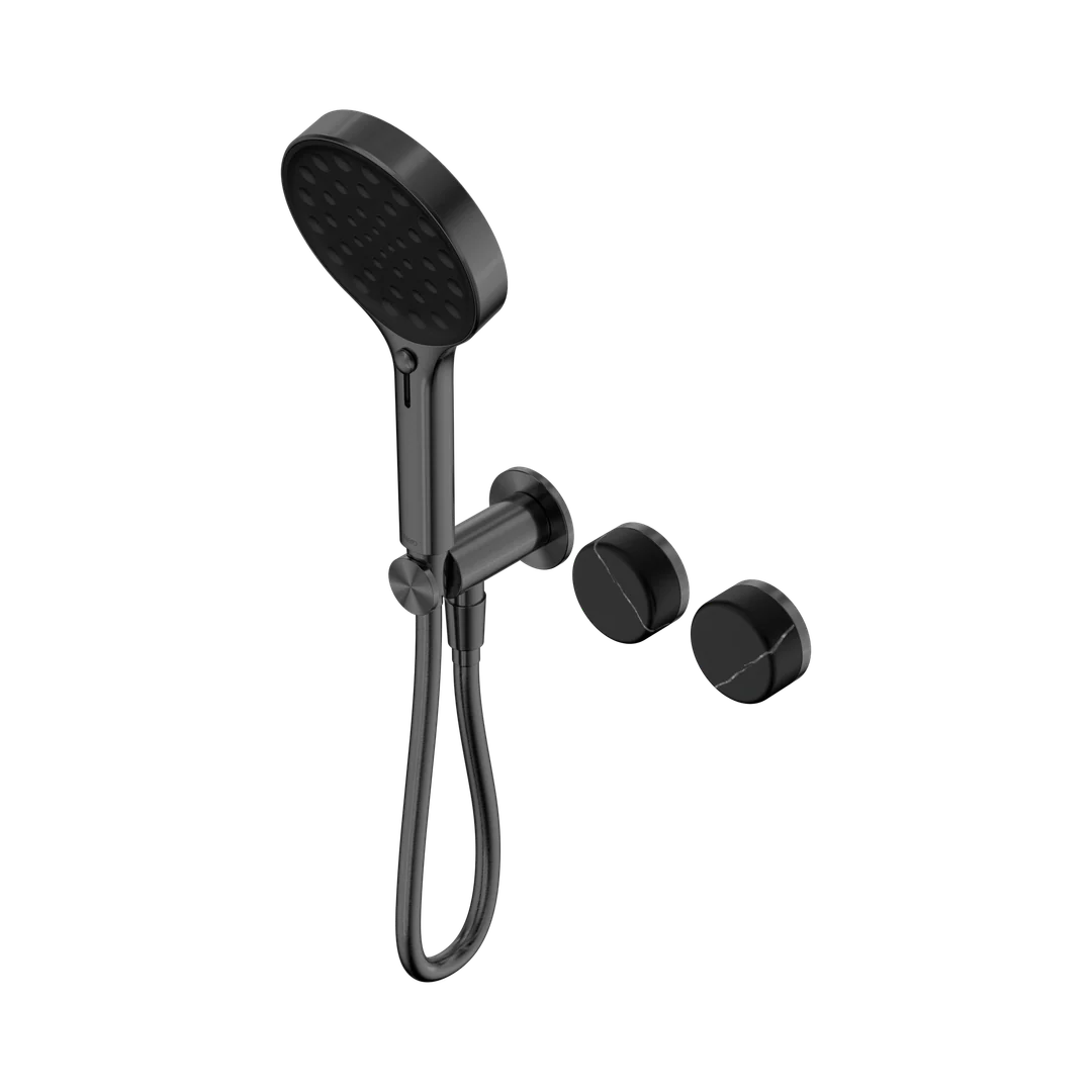 Nero Serenity Progressive Shower System With Marquina Black Handle & Serenity Hand Shower Gun Metal