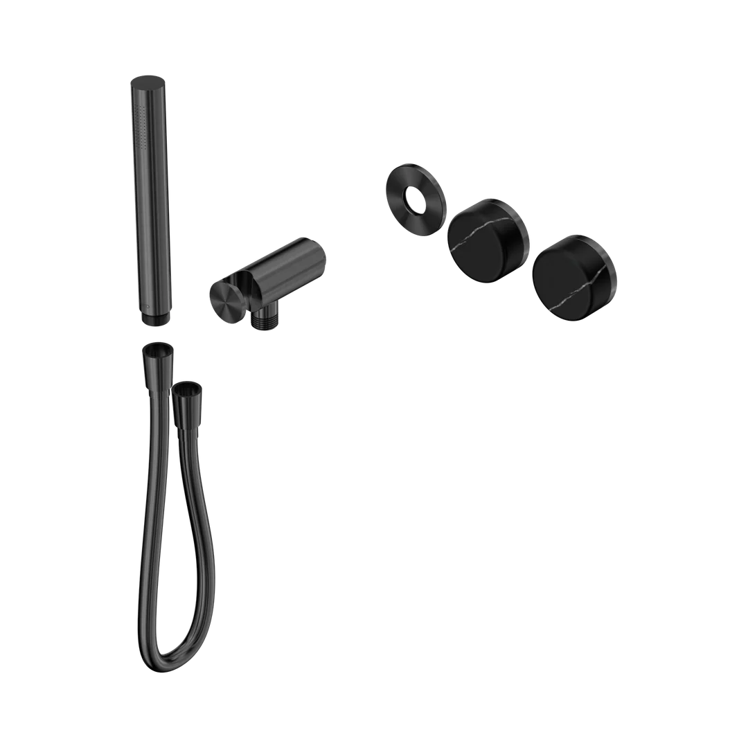 Nero Serenity Progressive Shower System With Marquina Black Handle & Slim Shower Trim Kit Only Gun Metal