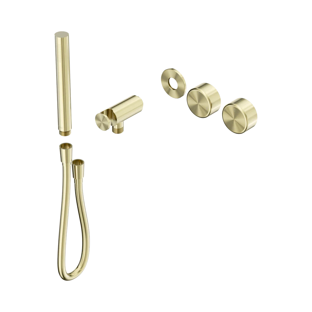 Nero Serenity Progressive Shower System With Metal Handle & Slim Shower Trim Kit Only Brushed Gold