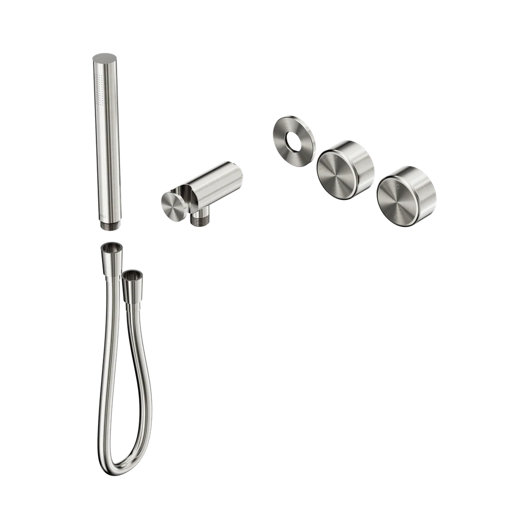 Nero Serenity Progressive Shower System With Metal Handle & Slim Shower Trim Kit Only Brushed Nickel