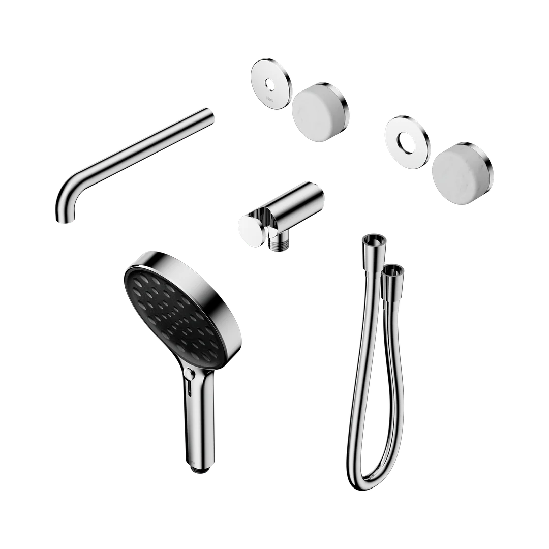 Nero Serenity Progressive Shower System With Spout Carrara Handle & Serenity Hand Shower Trim Kit Only Chrome