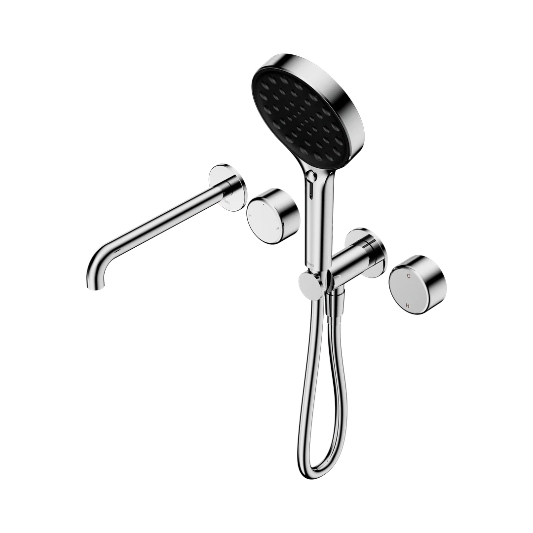 Nero Serenity Progressive Shower System With Spout With Metal Handle & Serenity Hand Shower Chrome