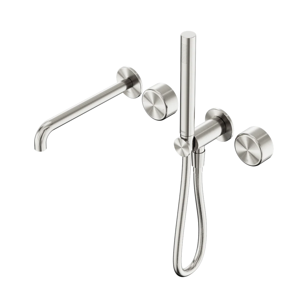 Nero Serenity Progressive Shower System With Spout With Metal Handle & Slim Shower Brushed Nickel