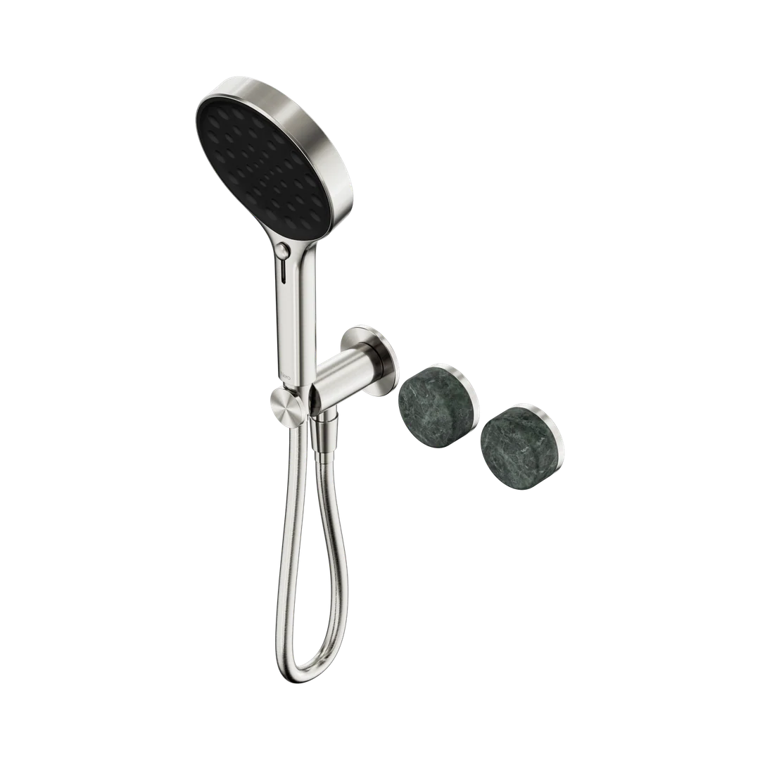 Nero Serenity Progressive Shower System With Verde Alpi Handle & Serenity Hand Shower Brushed Nickel