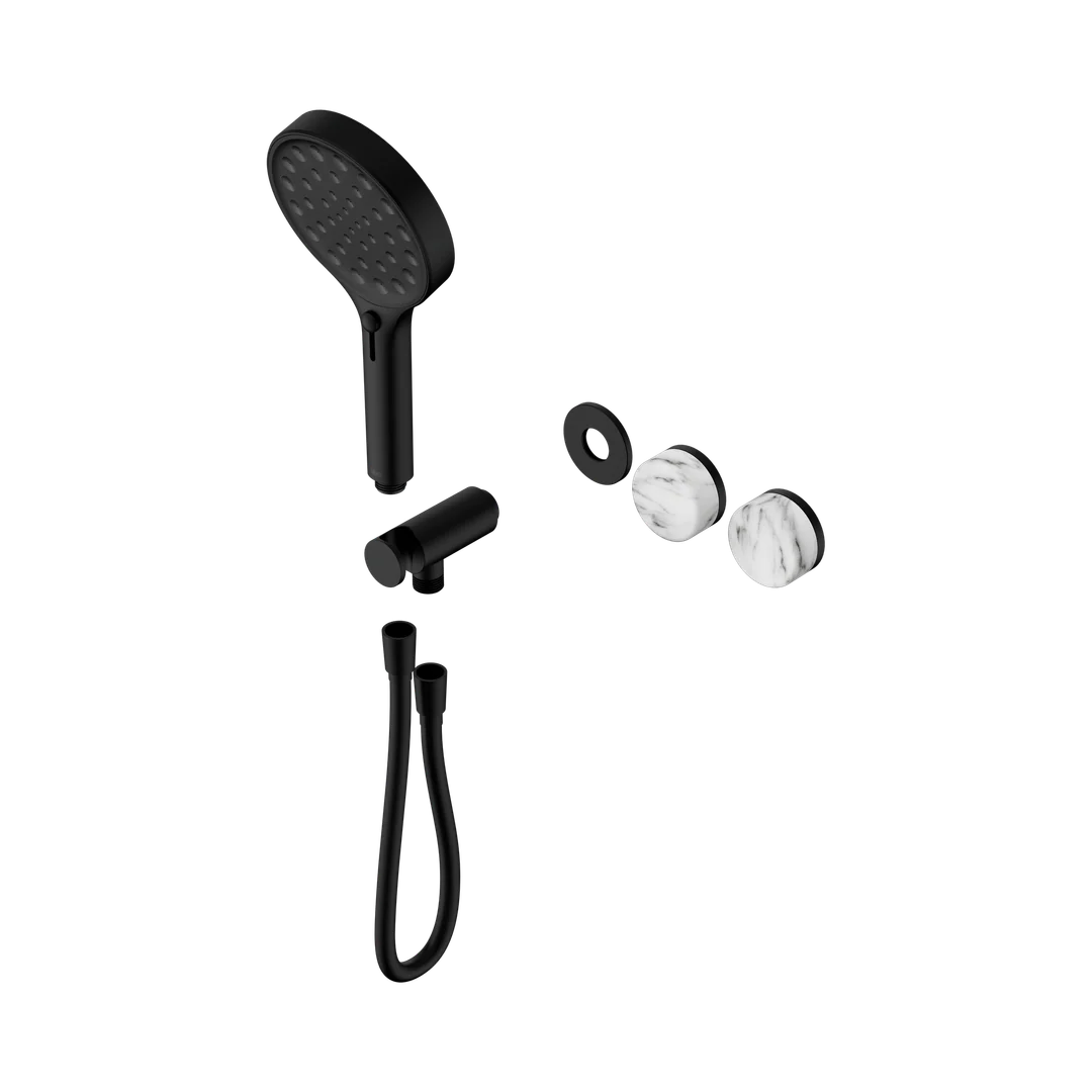 Nero Serenity Progressive Shower System Arabescato Corchia Handle & Serenity Hand Shower Trim Kit Only Matte Black