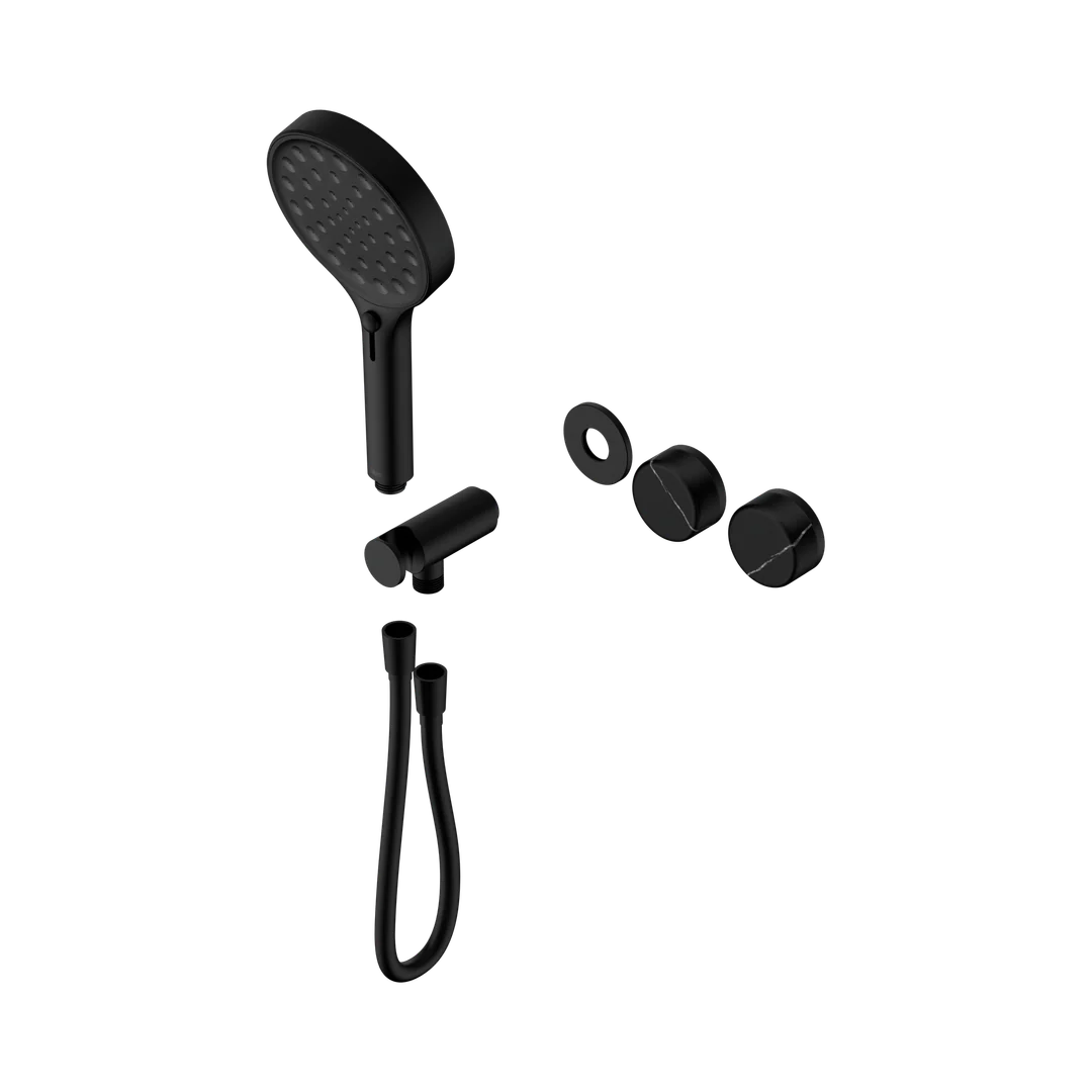 Nero Serenity Progressive Shower System Marquina Black Handle & Serenity Hand Shower Trim Kit Only Matte Black