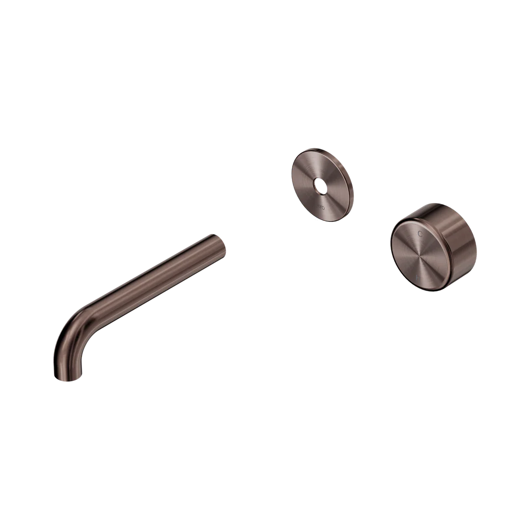 Nero Serenity Progressive Wall Basin Mixer 160Mm Spout With Metal Handle Trim Kit Only Brushed Bronze