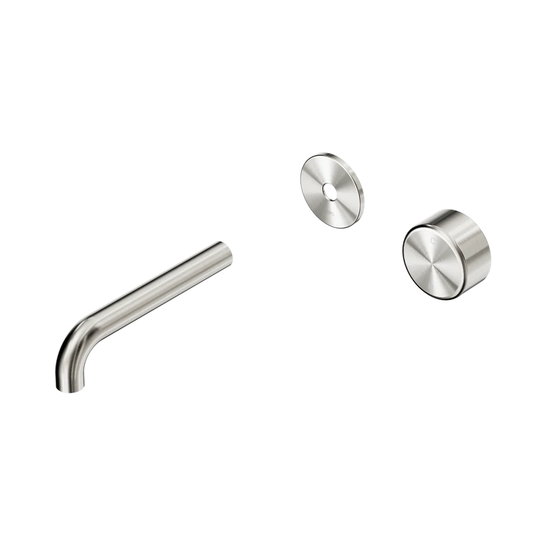 Nero Serenity Progressive Wall Basin Mixer 160Mm Spout With Metal Handle Trim Kit Only Brushed Nickel