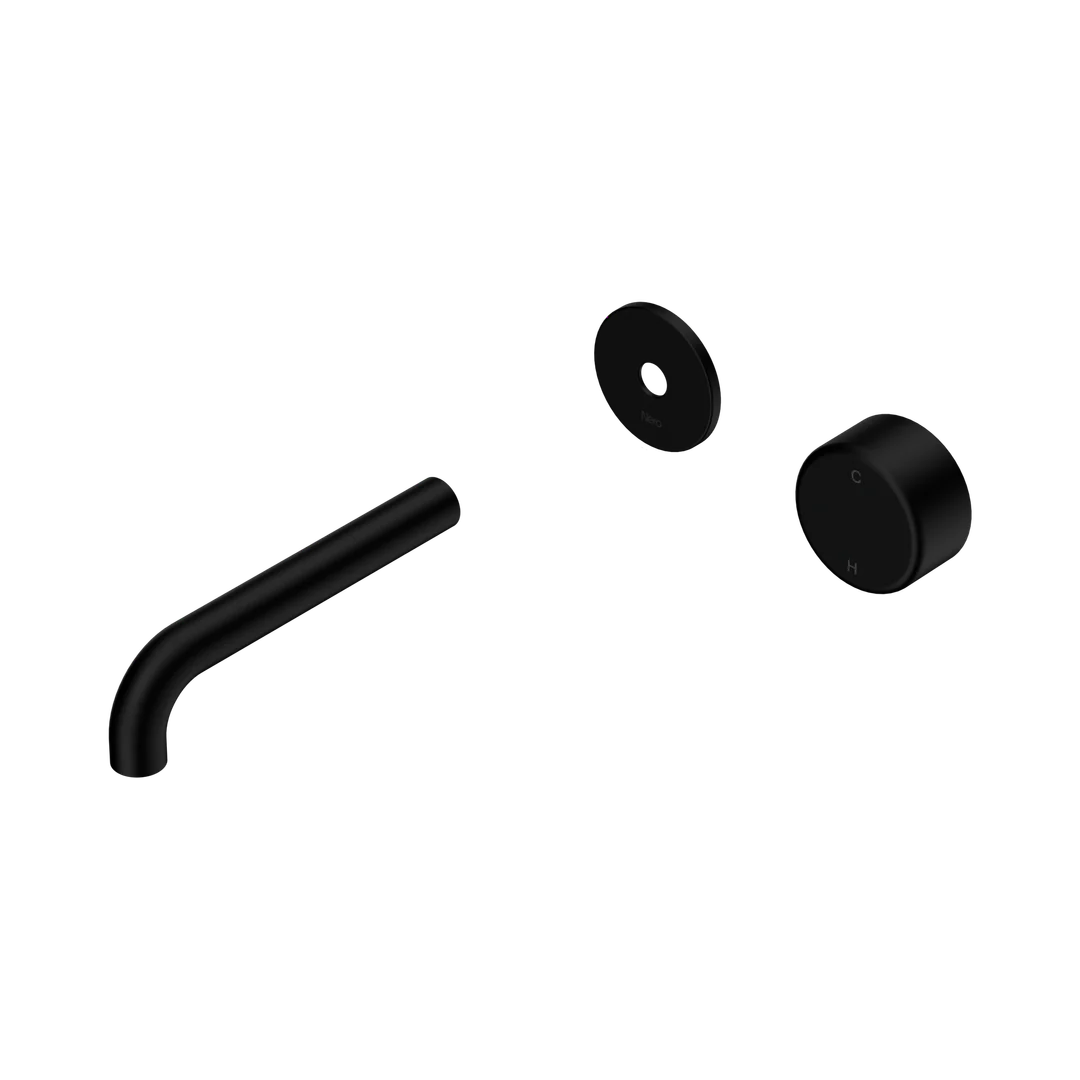 Nero Serenity Progressive Wall Basin Mixer 160Mm Spout With Metal Handle Trim Kit Only Matte Black