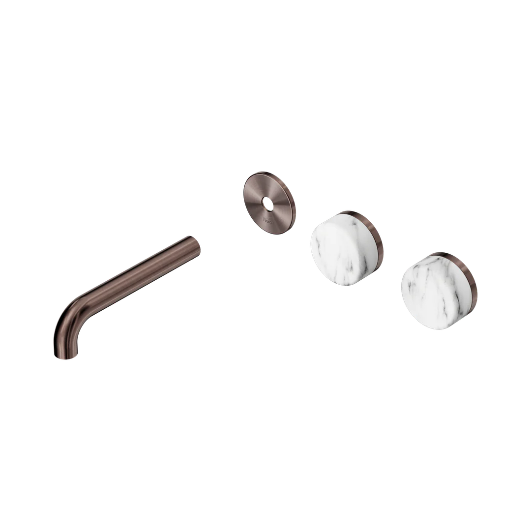 Nero Serenity Wall Basin Set 160Mm Offset Spout Corchia Handle Trim Kit Only Brushed Bronze