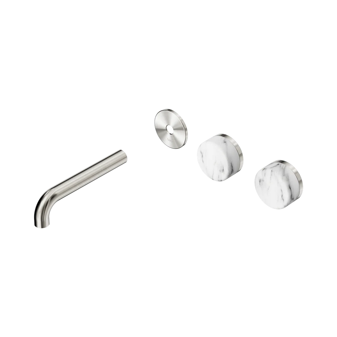 Nero Serenity Wall Basin Set 160Mm Offset Spout Corchia Handle Trim Kit Only Brushed Nickel