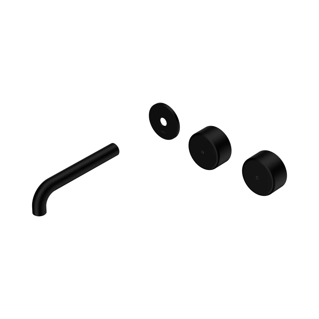 Nero Serenity Wall Basin Set 160Mm Offset Spout With Metal Handle Trim Kit Only Matte Black