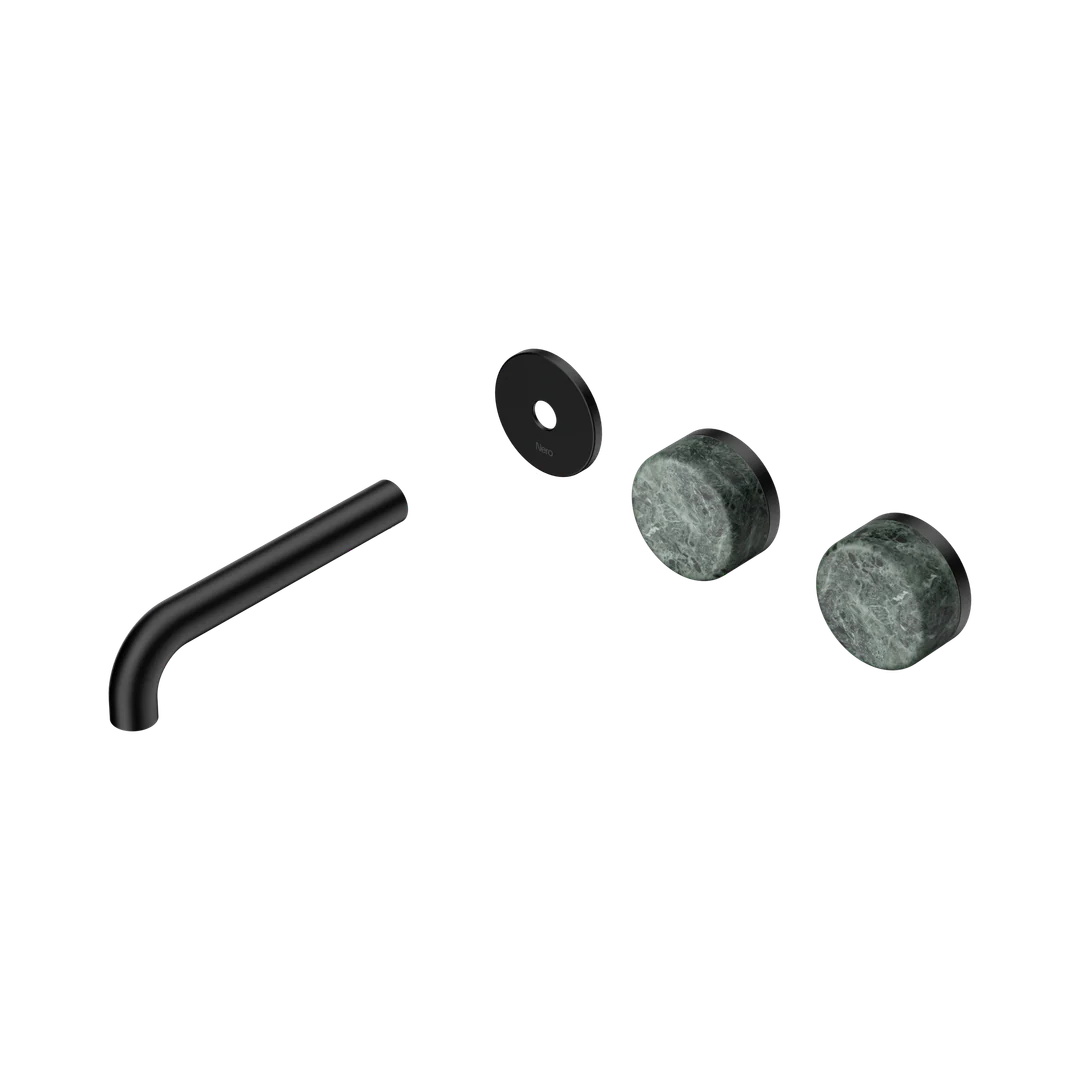 Nero Serenity Wall Basin Set 160Mm Offset Spout With Verde Alpi Handle Trim Kit Only Matte Black