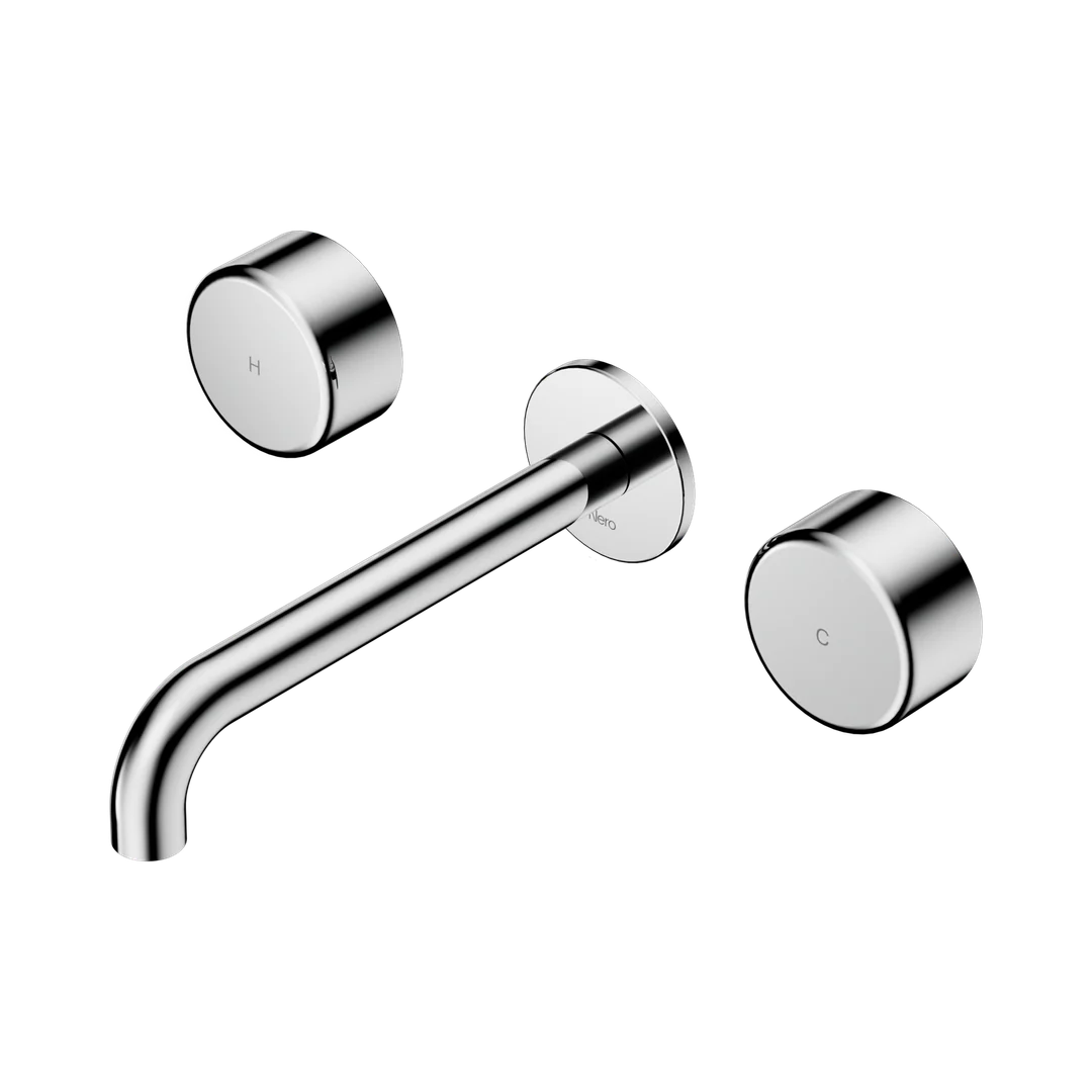 Nero Serenity Wall Basin Set 160Mm Spout With Metal Handle Chrome