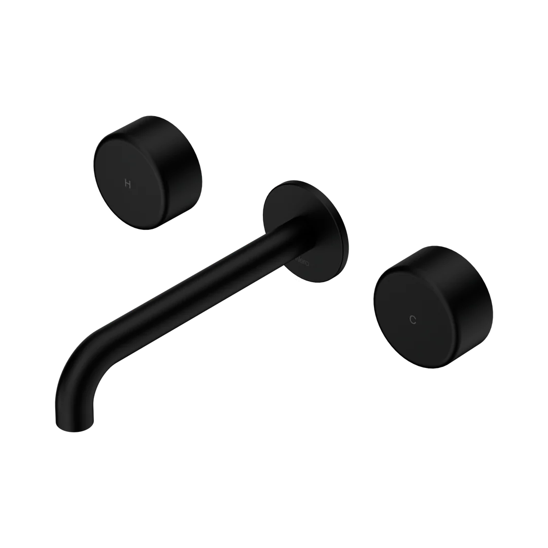 Nero Serenity Wall Basin Set 160Mm Spout With Metal Handle Matte Black