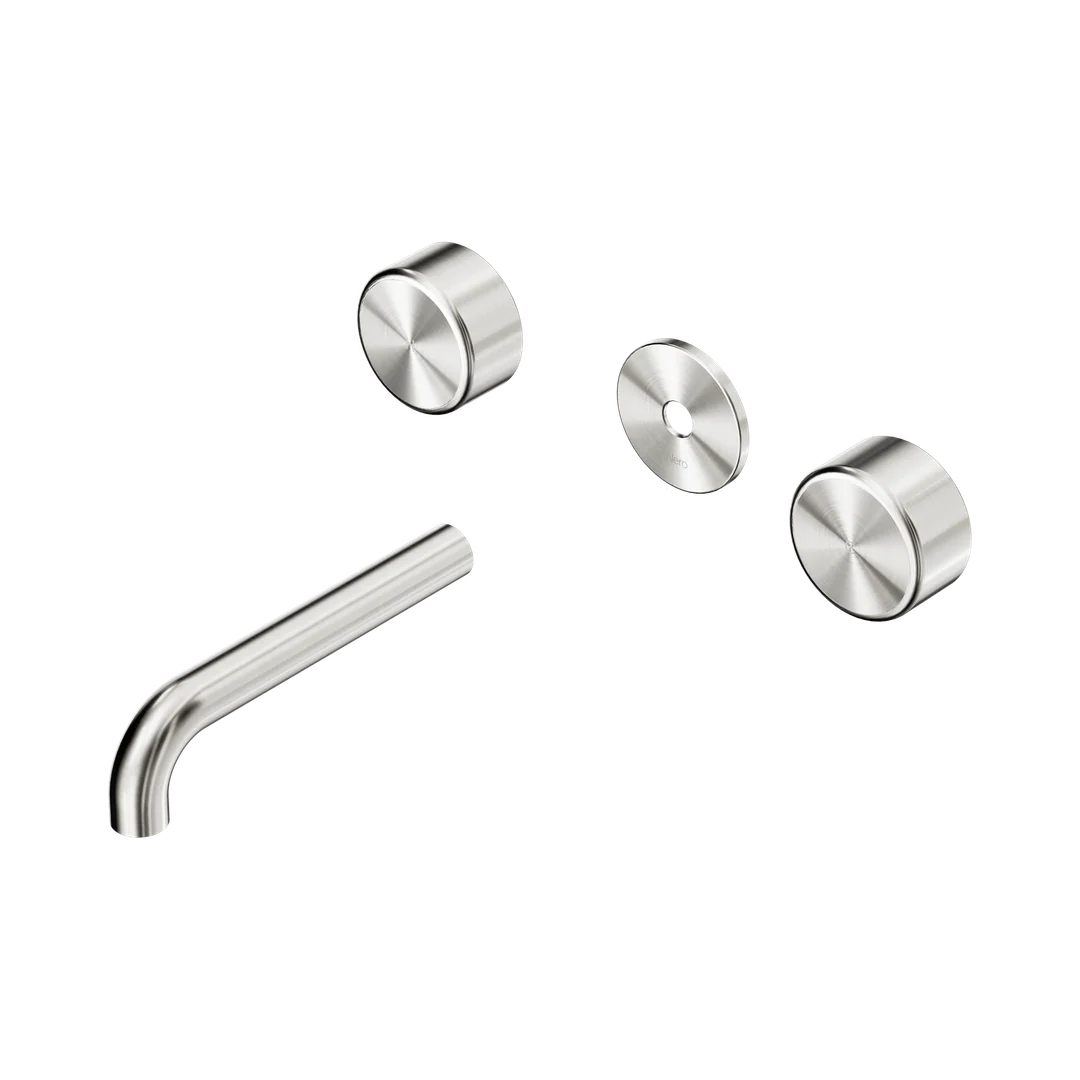 Nero Serenity Wall Basin Set 160Mm Spout With Metal Handle Trim Kit Only Brushed Nickel