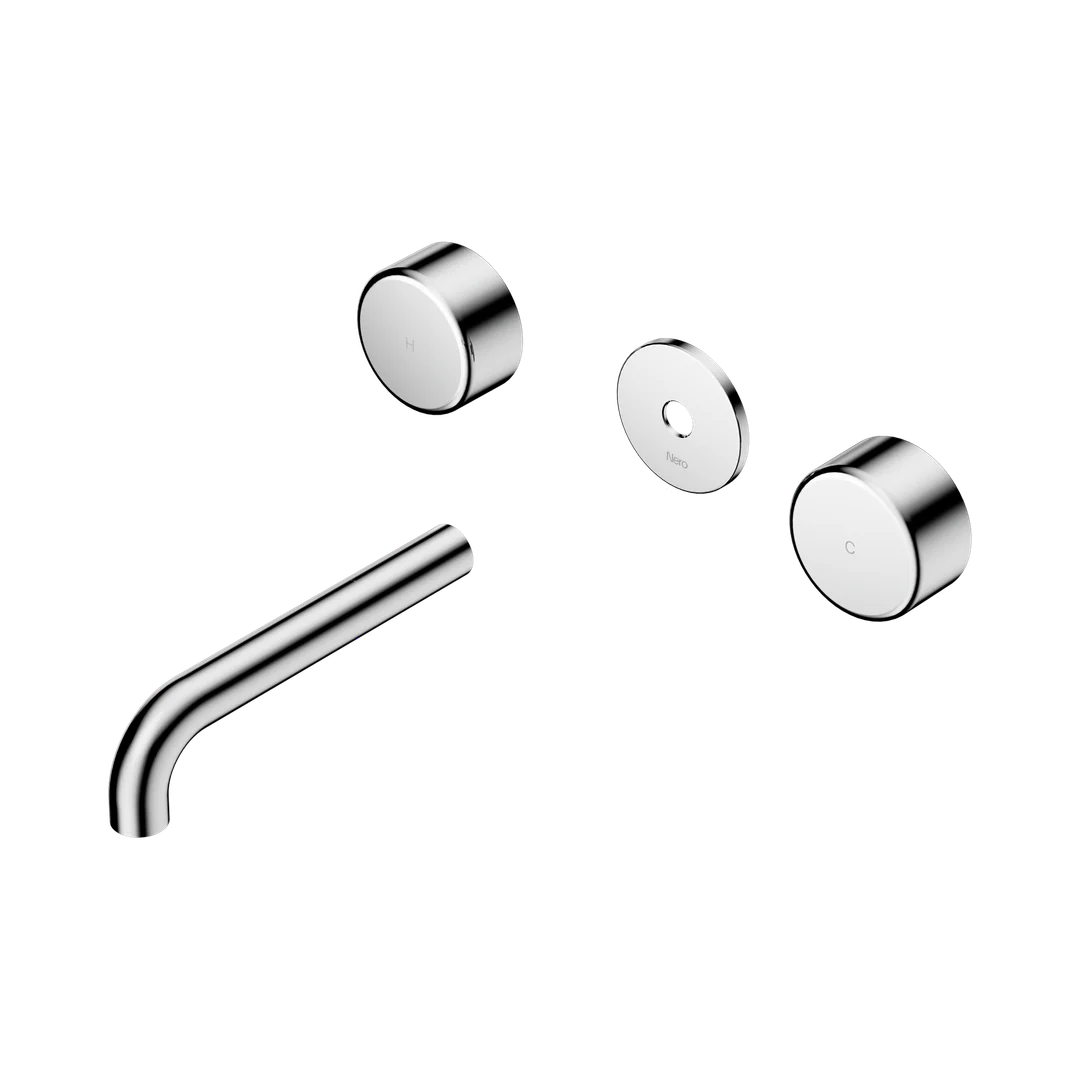Nero Serenity Wall Basin Set 160Mm Spout With Metal Handle Trim Kit Only Chrome