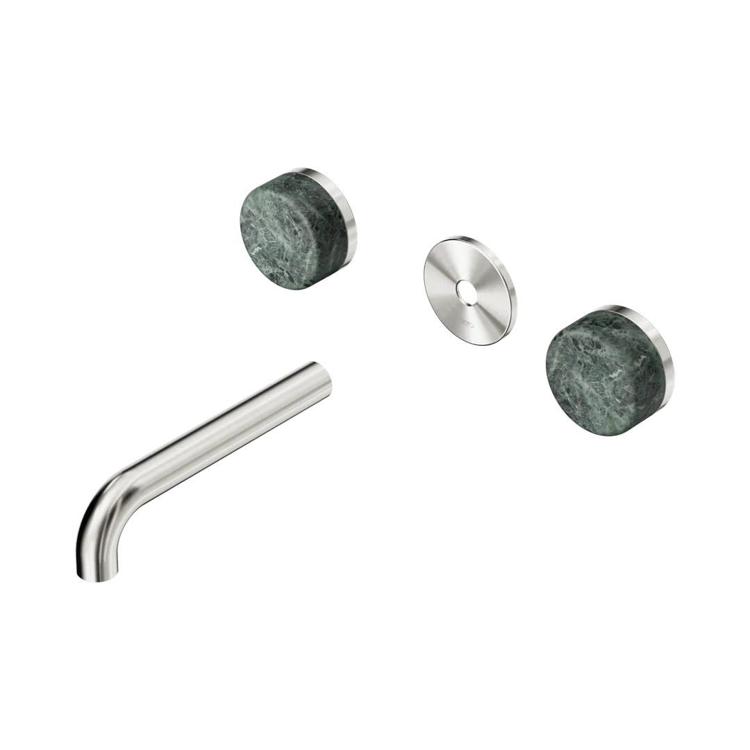 Nero Serenity Wall Basin Set 160Mm Spout With Verde Alpi Handle Trim Kit Only Brushed Nickel