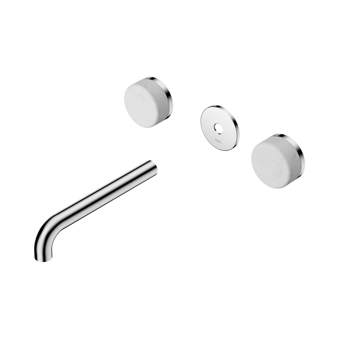 Nero Serenity Wall Basin Set 185Mm Spout With Carrara Handle Trim Kit Only Chrome