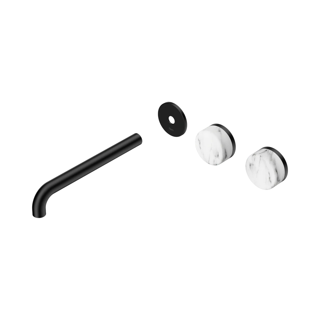 Nero Serenity Wall Basin Set 220Mm Offset Spout Corchia Handle Trim Kit Only Matte Black