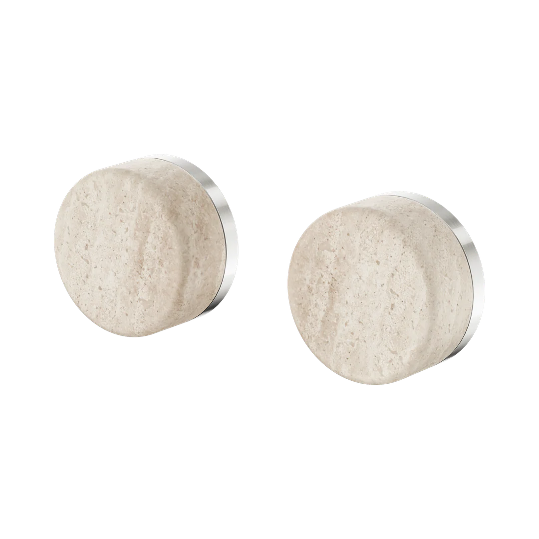 Nero Serenity Wall Top Assembly With Rome Travertine Handle Brushed Nickel