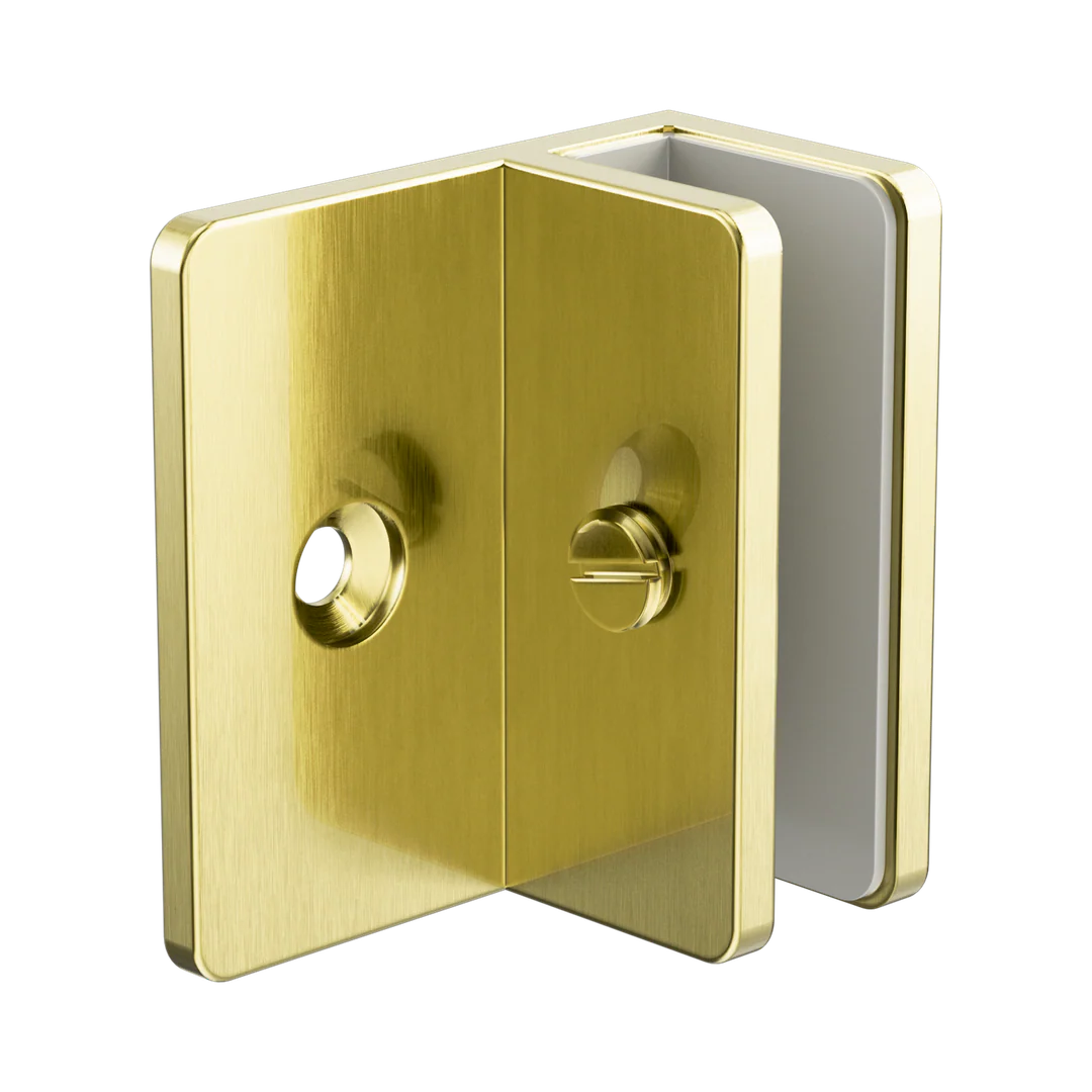 Nero Shower F Bracket 10Mm Glass Brushed Gold