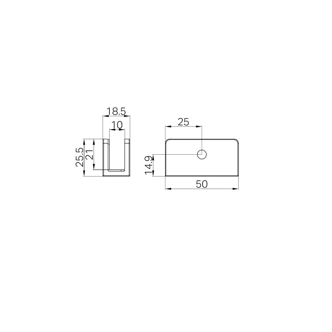 Nero Shower U Bracket 10Mm Glass Gun Metal - Image 2