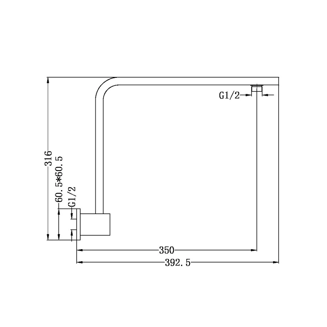 Nero Square Swivel Shower Arm - Brushed Nickel - Image 5