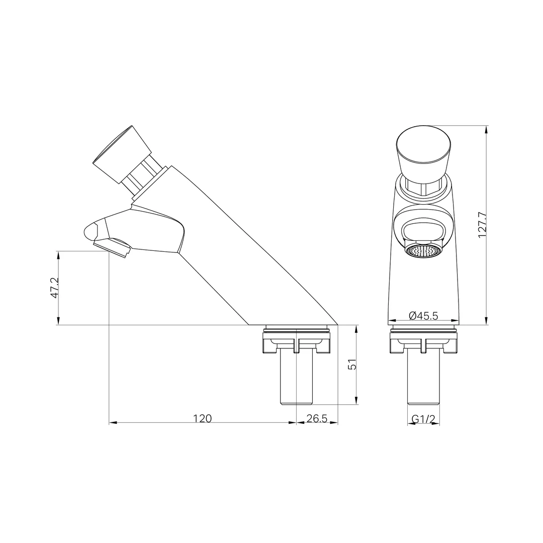 Nero Ss316 Lead Free Timeflow Push Button Pillar Tap Chrome - Image 2