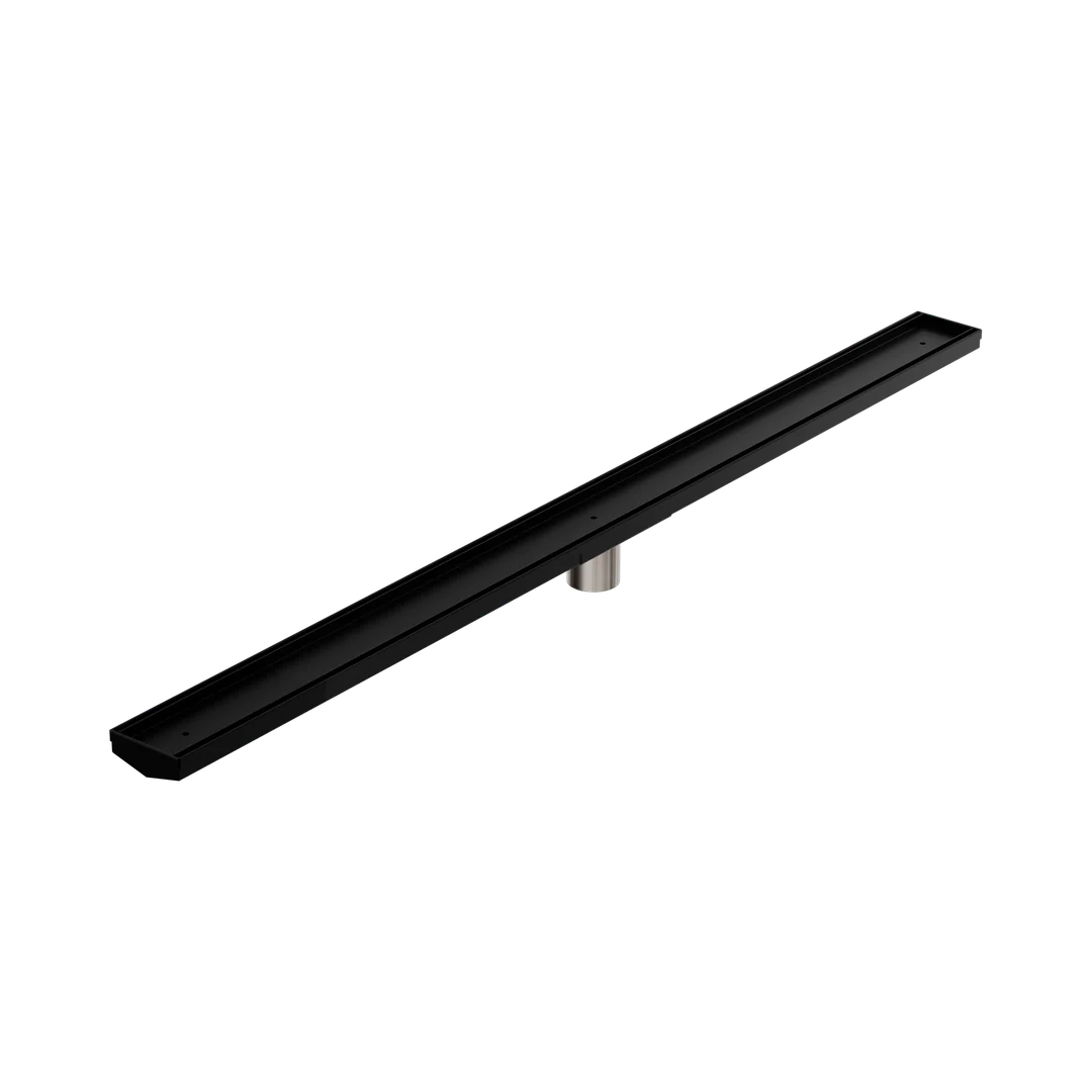 Nero Tile Insert V Channel 1200X82Mm Floor Grate 50Mm Outlet Matte Black