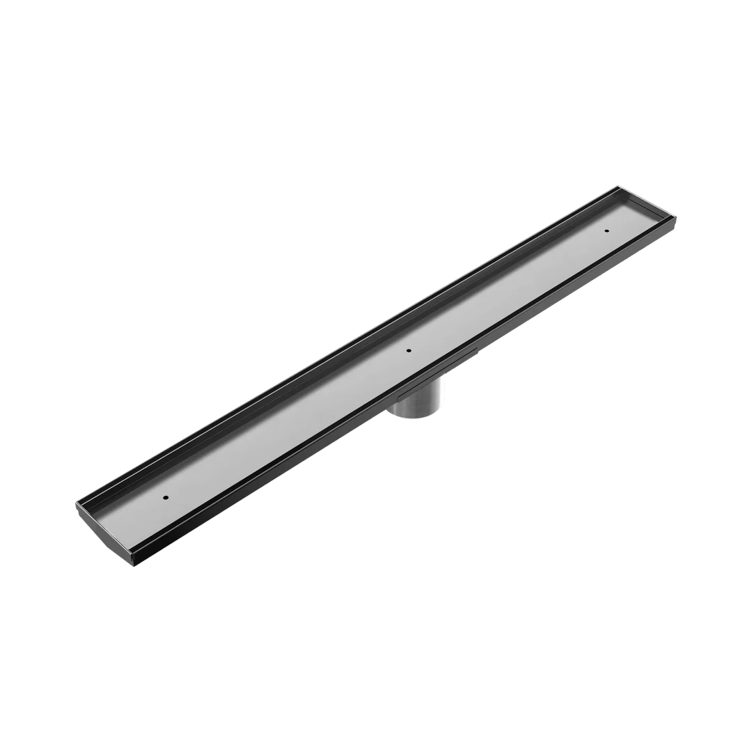 Nero Tile Insert V Channel 800X106Mm Floor Grate 80Mm Outlet Gun Metal - Image 2
