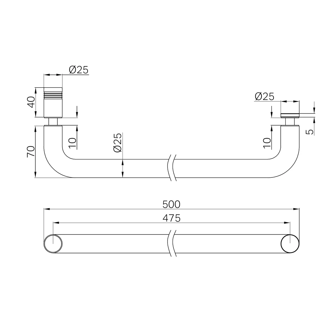 Nero Towel Bar 500Mm Gun Metal - Image 2