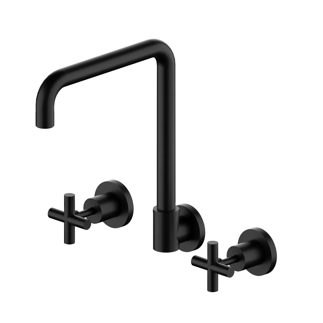 Nero X Plus Wall Kitchen Set Swivel Spout Matt Black - Image 4