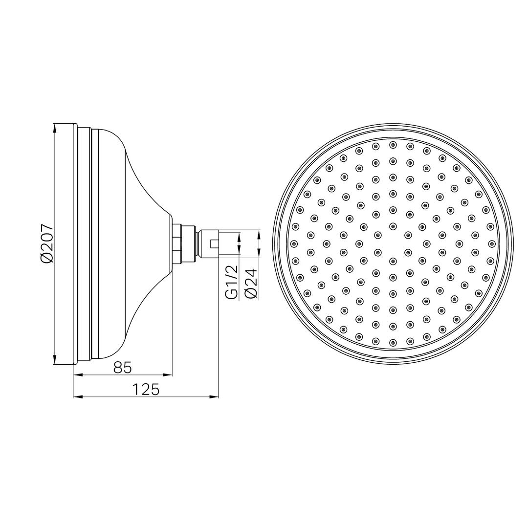 Nero York 200Mm Shower Head Chrome - Image 2