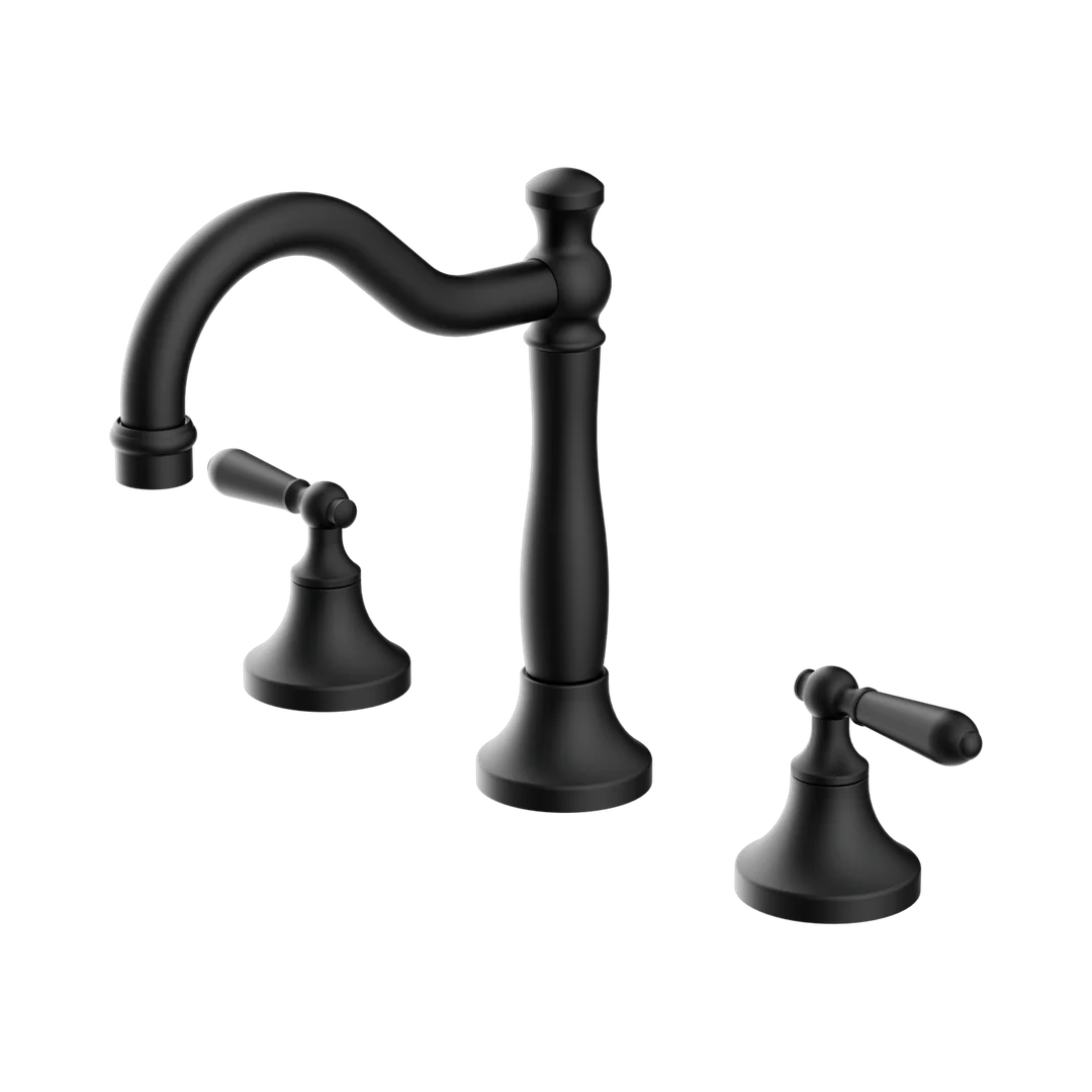 Nero York Basin Set With Metal Lever Matte Black