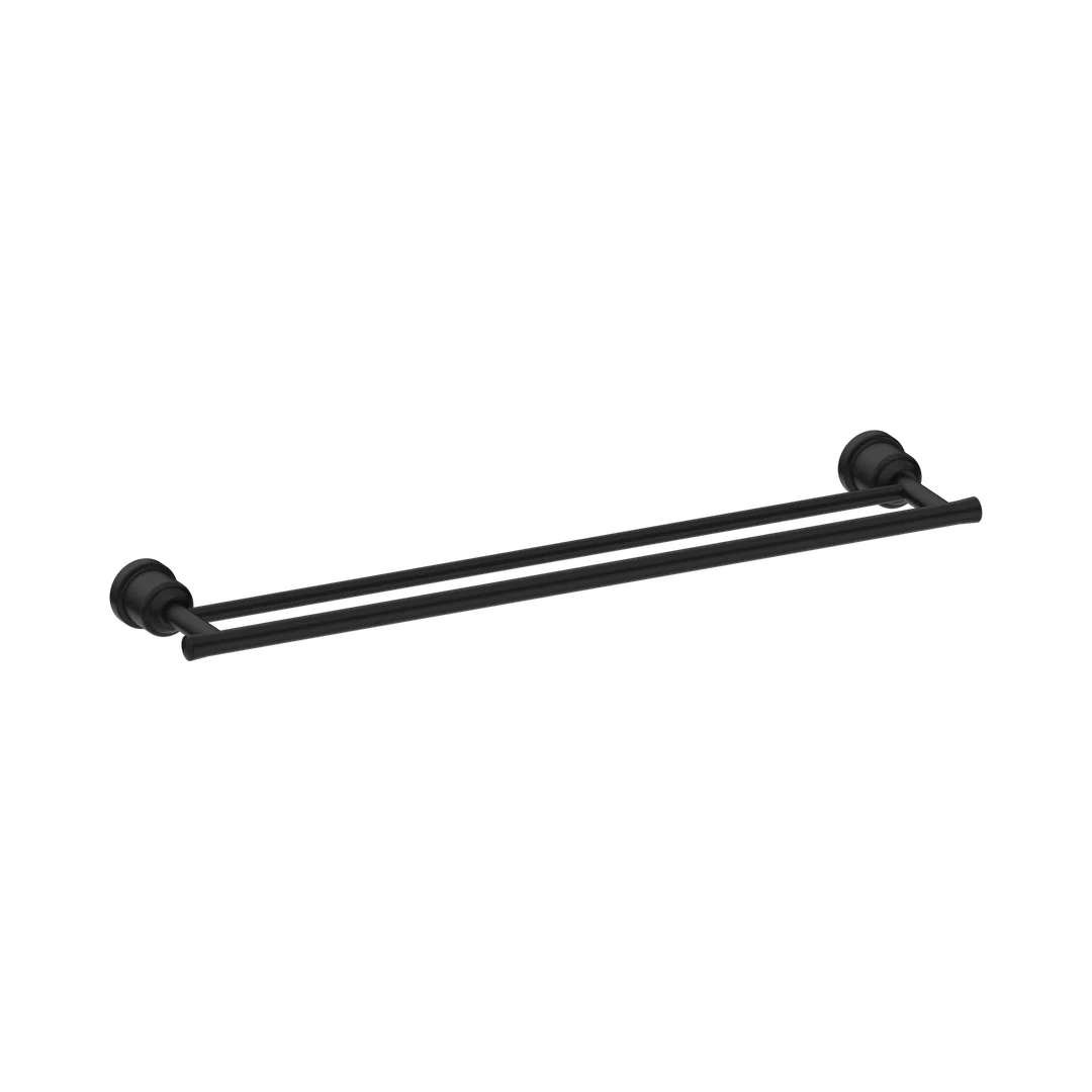 Nero York Double Towel Rail 600Mm Matte Black