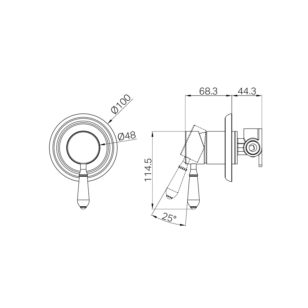 Nero York Shower Mixer With White Porcelain Lever Brushed Nickel - Image 2